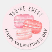 Je bent Sweet Happy Valentijnsdag Macaron Cookies Ronde Sticker (Voorkant)