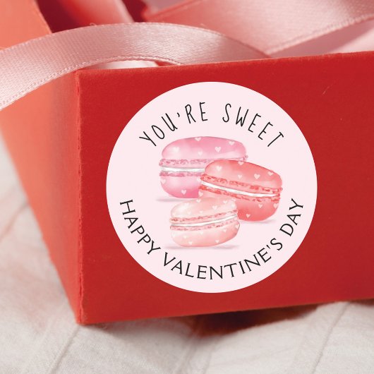Je bent Sweet Happy Valentijnsdag Macaron Cookies Ronde Sticker