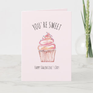 Je bent Sweet Happy Valentine's Day Cupcake Bedankkaart