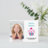 Je bent Sweet Photo Cupcake Heart Feestdagenkaart (Staand voorkant)