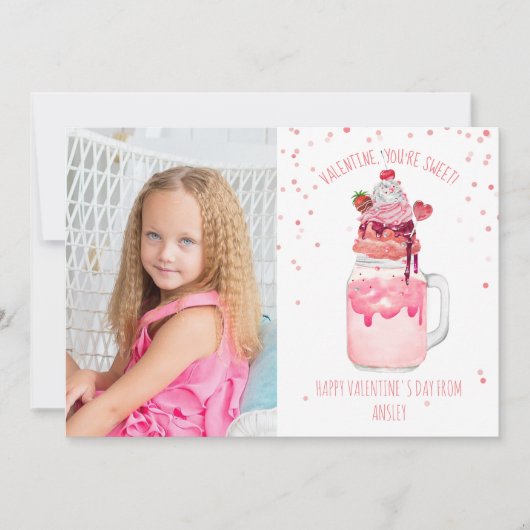 Je bent Sweet Snoep Milkshake Classroom Valentijn Kaart (Voorkant)