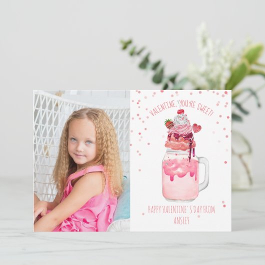 Je bent Sweet Snoep Milkshake Classroom Valentijn Kaart (Staand voorkant)