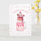 Je bent Sweet Valentijn Love Snoep Crazy Milkshake Kaart (Gele Bloem)