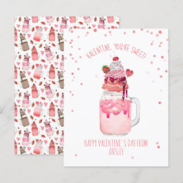 Je bent Sweet Valentijn Snoep Love Milkshake Briefkaart