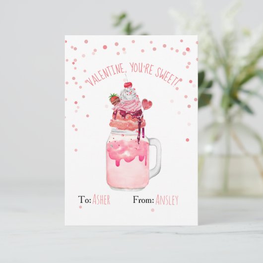 Je bent Sweet Valentijn Strawberry Crazy Milkshake (Staand voorkant)