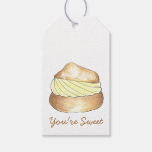Je bent Sweet Vanilla Cream Puff Foodie Gift Label Cadeaulabel
