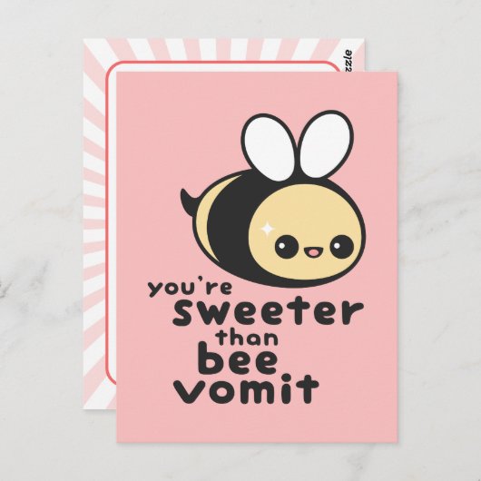 Je bent Sweeter dan Bee Vomit Briefkaart (Voorkant / Achterkant)