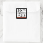 "Je bent te dichtbij" Funny Social Distancing Expe Vierkante Sticker (Tas)