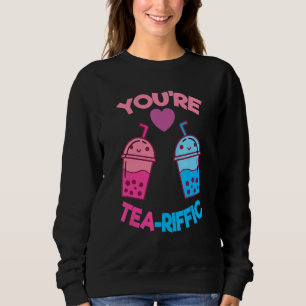 Je bent Tea Riffic Pearl Milk Bubble Tea Fan Boba  Trui