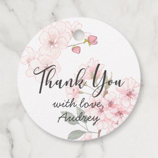 Je bent Teariffic Pink Floral Tea Cup Dank je Bedankjes Labels (Achterkant)