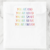 Je bent tevreden met vun regenboogpositieve beving vierkante sticker (Tas)