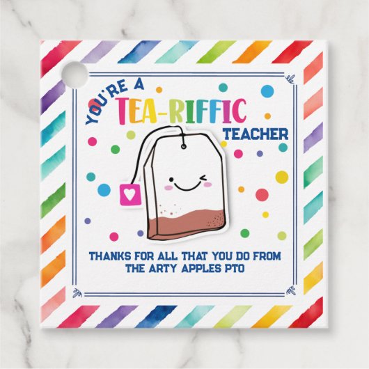 Je bent thee-riffe kersttassen bedankjes labels (Voorkant)