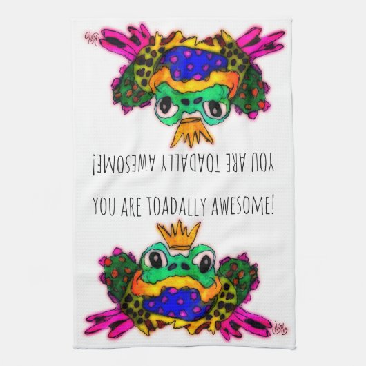Je bent Toadally Geweldige Frog 1/2 Fold Theedoek (Verticaal)