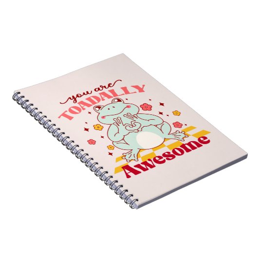 Je bent totaal Geweldige - Schattigee Cartoon Frog Notitieboek (Rechterzijde)