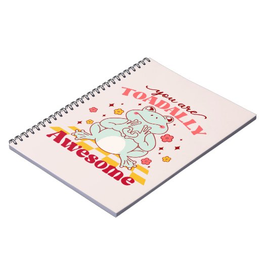 Je bent totaal Geweldige - Schattigee Cartoon Frog Notitieboek (Linkerzijde)