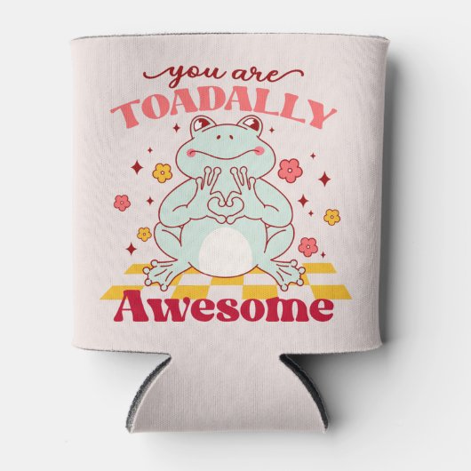 "Je bent totaal Geweldige" | Schattigee kikkerbrok Blikjeskoeler (Voorkant)