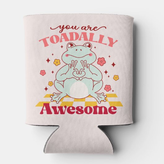 "Je bent totaal Geweldige" | Schattigee kikkerbrok Blikjeskoeler (Achterkant)