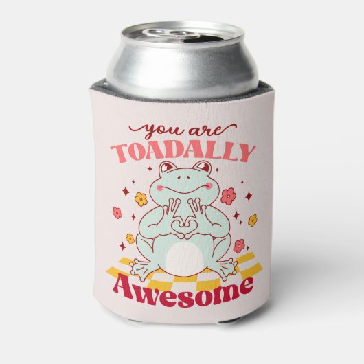 "Je bent totaal Geweldige" | Schattigee kikkerbrok Blikjeskoeler (Blikje Achterkant)