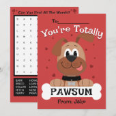 Je bent totaal Pawsum Kinder Valentijnsdag Kaart (Voorkant / Achterkant)