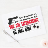 Je bent Tresspassing en zal worden Shot sticker te (Envelop)