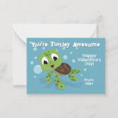 Je bent Turtley Awesom Classroom Valentijnsdag Notitiekaartje (Voorkant)