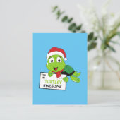 Je bent Turtley Geweldige Funny Turtle Puns Blue Briefkaart (Staand voorkant)