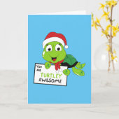 Je bent Turtley Geweldige Funny Turtle Puns Blue Kaart (Gele Bloem)