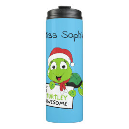 Je bent Turtley Geweldige Funny Turtle Puns Blue Thermosbeker