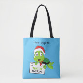 Je bent Turtley Geweldige Funny Turtle Puns Blue Tote Bag (Voorkant)