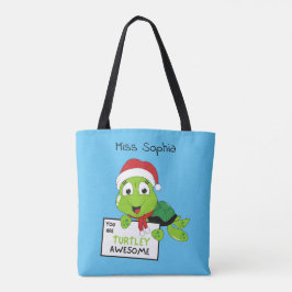 Je bent Turtley Geweldige Funny Turtle Puns Blue Tote Bag