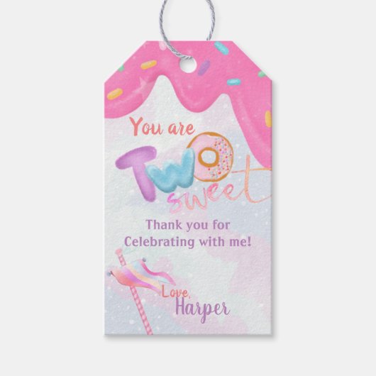 je bent twee zoete dank je wel . cadeaulabel (Voorkant)
