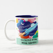 Je bent uit deze Valentijn van de wereld Tweekleurige Koffiemok (Links)