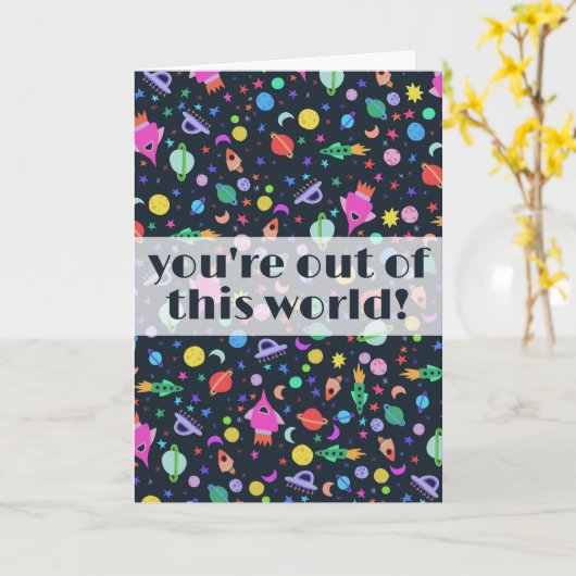 Je bent uit deze wereld Aquarel Buitenruimte Kaart (Gele Bloem)