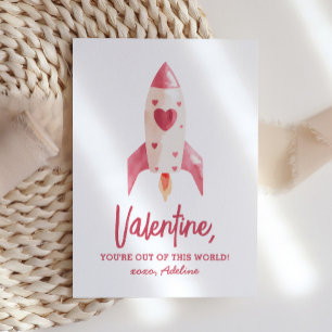 Je bent uit deze wereld ruimte Kinder Valentijnsda Notitiekaartje