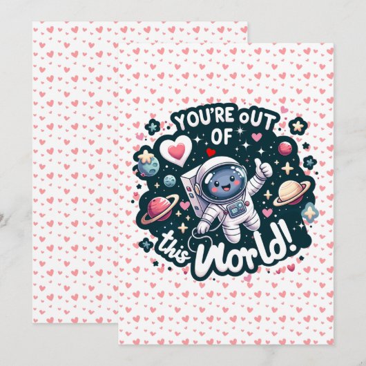 Je bent uit deze wereld! - Valentijn met ruimtethe Feestdagenkaart (Voorkant / Achterkant)