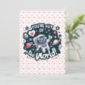 Je bent uit deze wereld! - Valentijn met ruimtethe Feestdagenkaart (Staand voorkant)