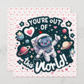 Je bent uit deze wereld! - Valentijn met ruimtethe Feestdagenkaart (Voorkant / Achterkant)