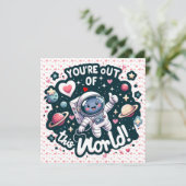 Je bent uit deze wereld! - Valentijn met ruimtethe Feestdagenkaart (Staand voorkant)