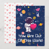 Je bent uit deze wereld! - Valentijn met ruimtethe Feestdagenkaart (Voorkant / Achterkant)
