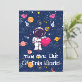 Je bent uit deze wereld! - Valentijn met ruimtethe Feestdagenkaart (Staand voorkant)