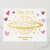 Je bent uit deze wereld Valentijnsdag goud Folie Feestdagen Briefkaart (Voorkant)