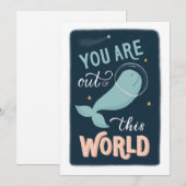 Je bent uit deze wereld. Valentijnse  ruimteschop Feestdagenkaart (Voorkant / Achterkant)