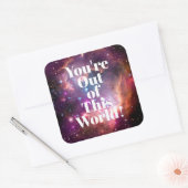 Je bent uit deze wereldwijde melkweg-ruimte vierkante sticker (Envelop)