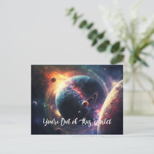 Je bent uit dit World Galaxy Space Universe Briefkaart (Staand voorkant)