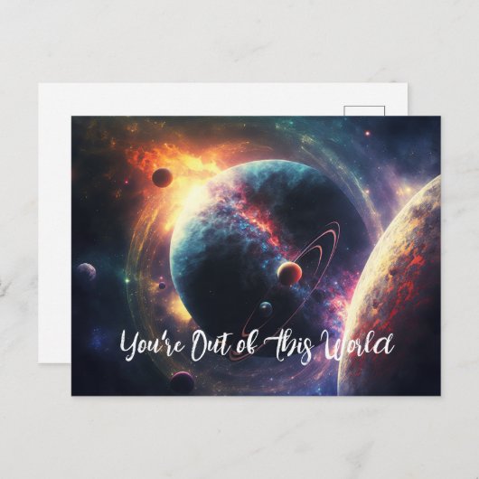 Je bent uit dit World Galaxy Space Universe Briefkaart (Voorkant / Achterkant)