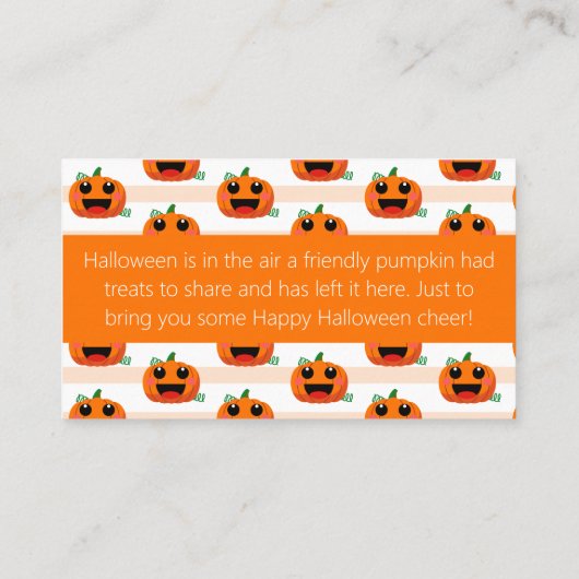 Je bent uitgejouwd Halloween Note Kaart Visitekaartje (Achterkant)