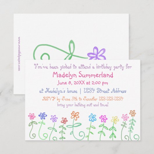 Je bent uitgekozen -3x5 Girl's Verjaardagsuitnodig Kaart (Voorkant / Achterkant)