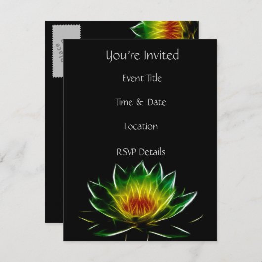 Je bent uitgenodigd | Abstracte binnenverlichting  Uitnodiging Briefkaart (Voorkant / Achterkant)