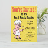 Je bent uitgenodigd als Gezinshereniging Cartoon Kaart (Staand voorkant)