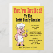 Je bent uitgenodigd als Gezinshereniging Cartoon Kaart (Voorkant / Achterkant)
